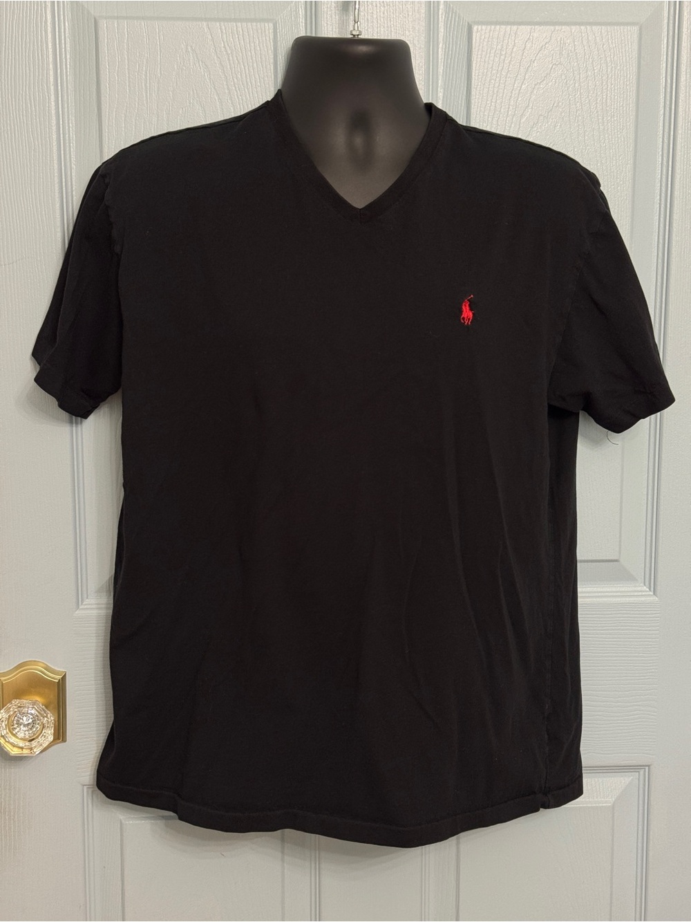 Polo Ralph Lauren Black V Neck Men’s Tee Shirt Size Medium‎